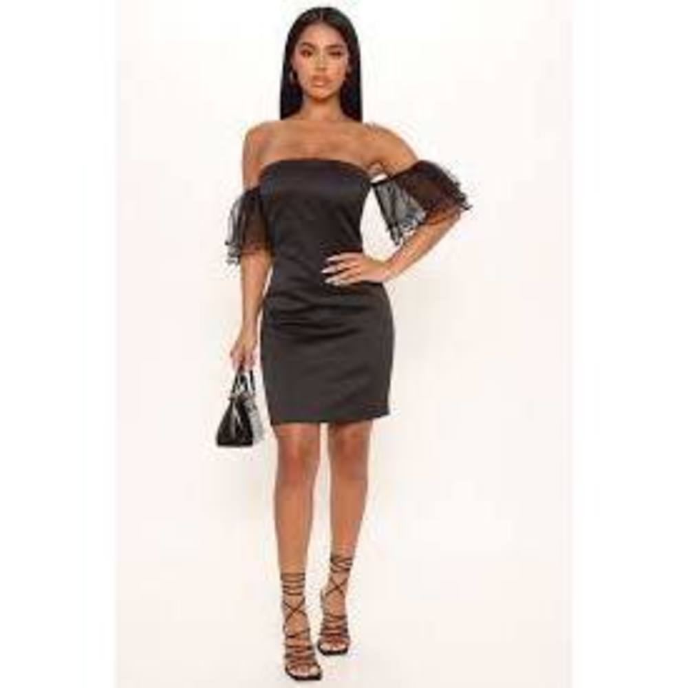 Daisia Satin Mini Dress - Black | NWT | XL